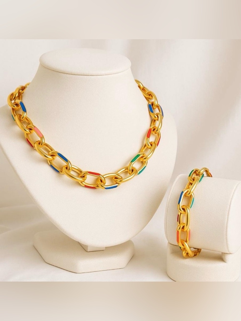 Anthropologie Gold and Multicolor tone
Chain Necklace Bracelet set. - Picture 5 of 7